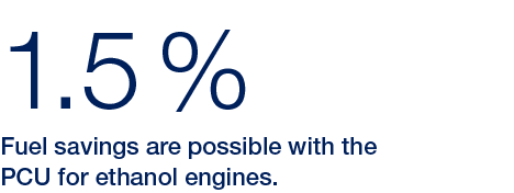 1.5 %,Fuel savings are possible with the PCU for ethanol engines