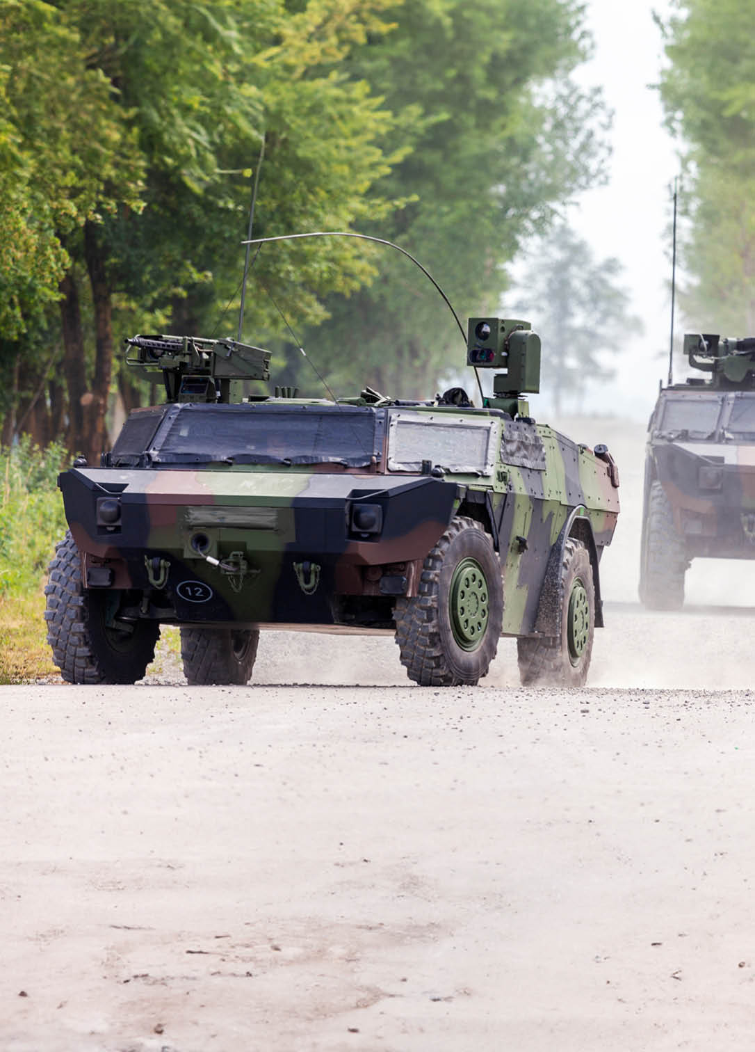 German light armoured reconnaissance vehicle drives on a road