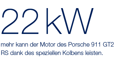 mehr kann der Motor des Porsche 911 GT2 RS dank des speziellen Kolbens leisten ,22 k