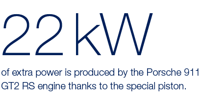 of extra power is produced by the Porsche 911 GT2 RS engine thanks to the special piston ,22 k